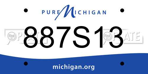 887S13 Michigan License Plate