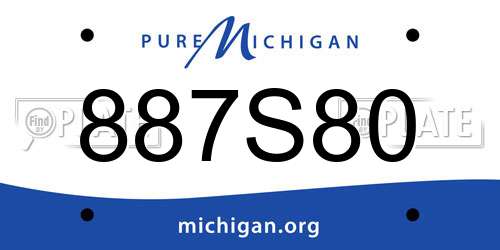 887S80 Michigan License Plate