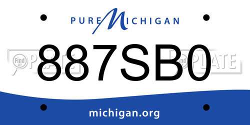887SB0 Michigan License Plate