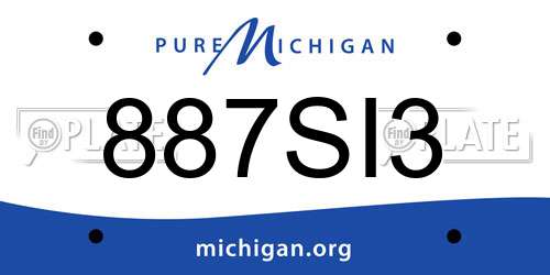 887SI3 Michigan License Plate