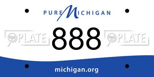 888 Michigan License Plate