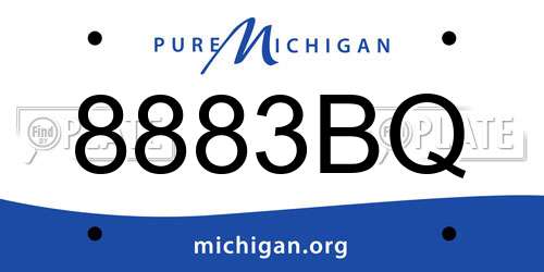 8883BQ Michigan License Plate
