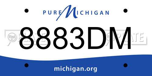 8883DM Michigan License Plate