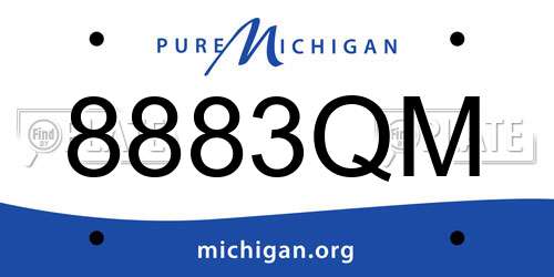 8883QM Michigan License Plate