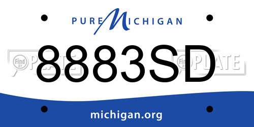 8883SD Michigan License Plate
