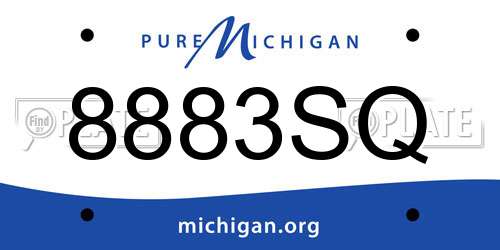 8883SQ Michigan License Plate