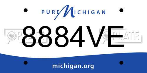 8884VE Michigan License Plate