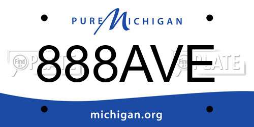 888AVE Michigan License Plate