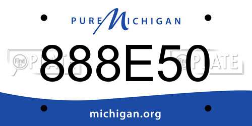 888E50 Michigan License Plate