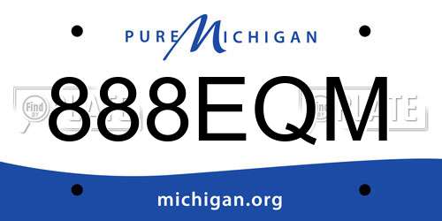 888EQM Michigan License Plate