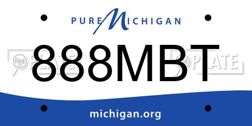 888MBT Michigan License Plate