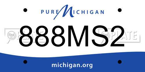 888MS2 Michigan License Plate