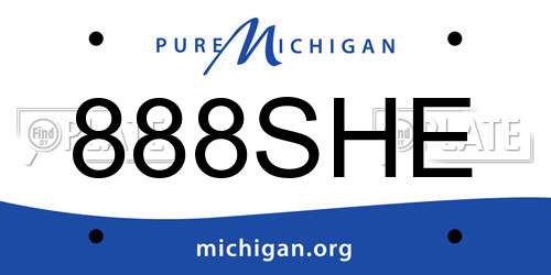 888SHE Michigan License Plate
