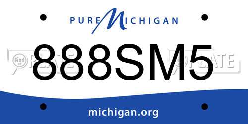 888SM5 Michigan License Plate