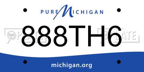 888TH6 Michigan License Plate