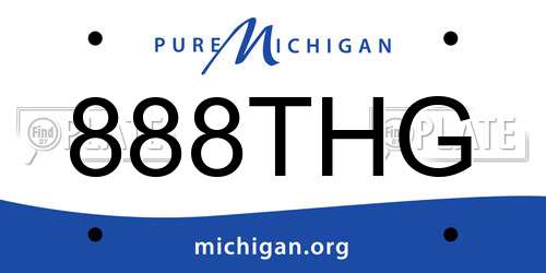 888THG Michigan License Plate