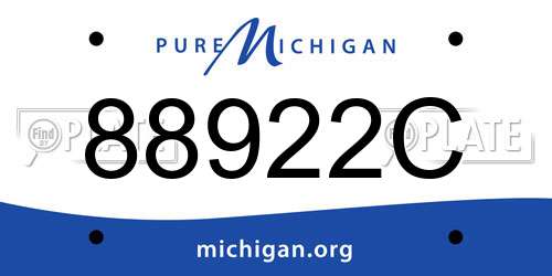 88922C Michigan License Plate