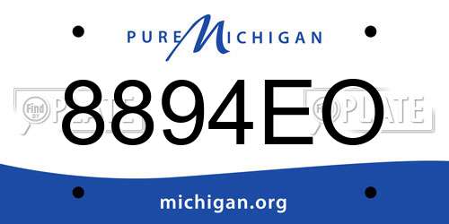 8894EO Michigan License Plate