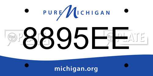 8895EE Michigan License Plate