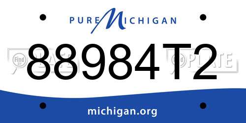 88984T2 Michigan License Plate