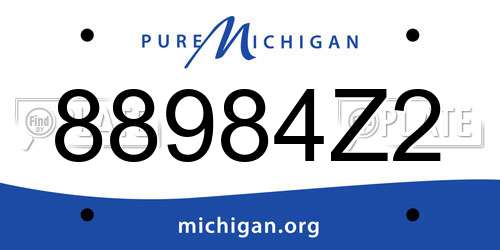 88984Z2 Michigan License Plate