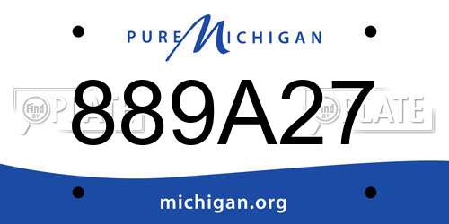 889A27 Michigan License Plate