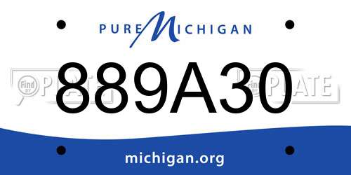889A30 Michigan License Plate