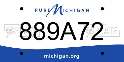 889A72 Michigan License Plate