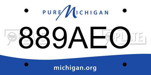 889AEO Michigan License Plate