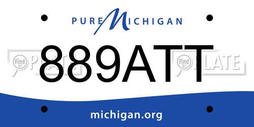 889ATT Michigan License Plate