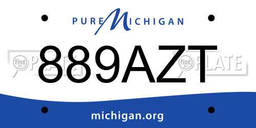 889AZT Michigan License Plate