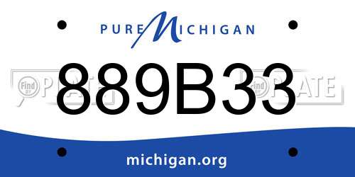 889B33 Michigan License Plate