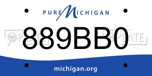 889BB0 Michigan License Plate