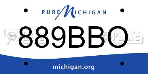 889BBO Michigan License Plate