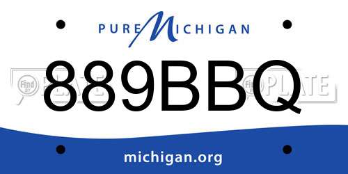 889BBQ Michigan License Plate