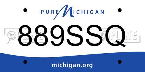 889SSQ Michigan License Plate