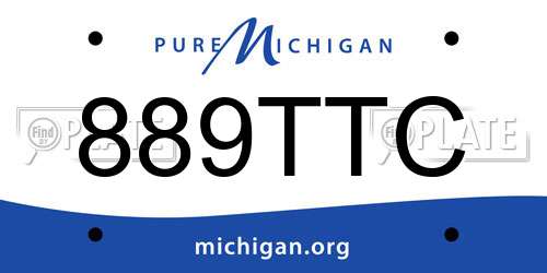 889TTC Michigan License Plate
