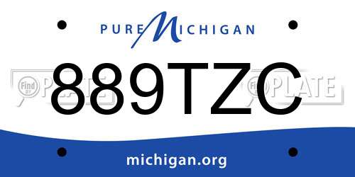 889TZC Michigan License Plate