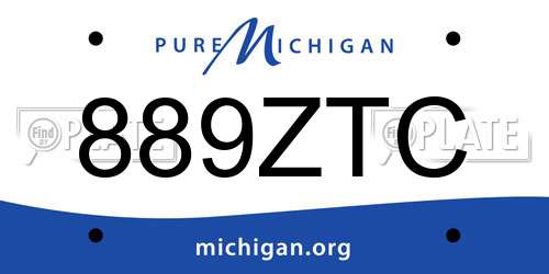 889ZTC Michigan License Plate