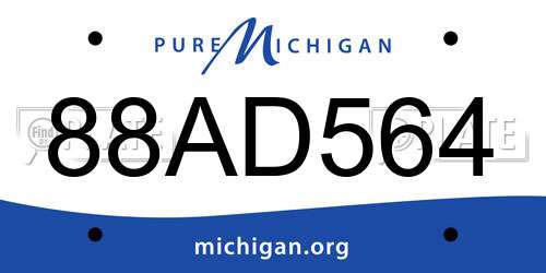 88AD564 Michigan License Plate