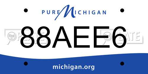 88AEE6 Michigan License Plate