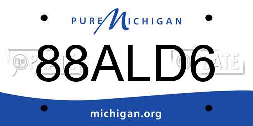 88ALD6 Michigan License Plate