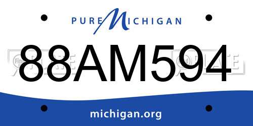 88AM594 Michigan License Plate