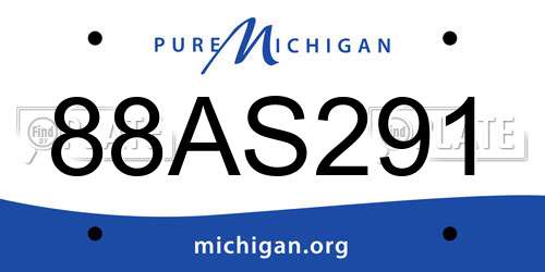 88AS291 Michigan License Plate