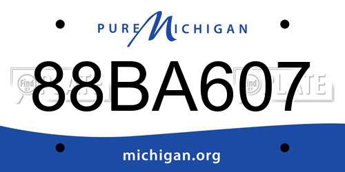 88BA607 Michigan License Plate
