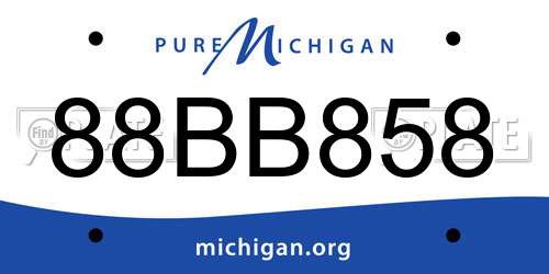 88BB858 Michigan License Plate