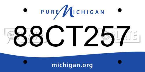 88CT257 Michigan License Plate