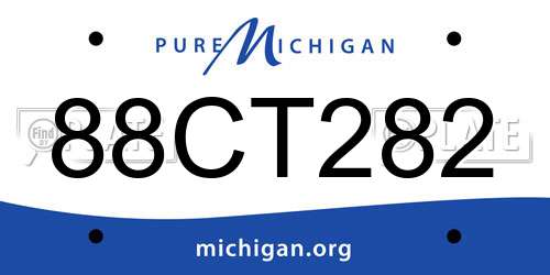88CT282 Michigan License Plate