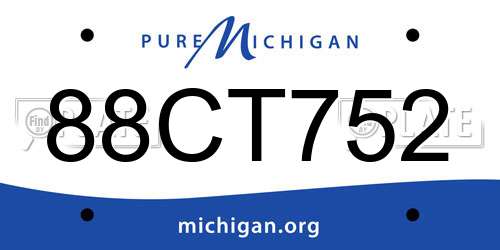 88CT752 Michigan License Plate