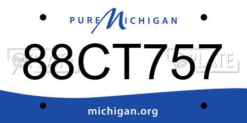 88CT757 Michigan License Plate